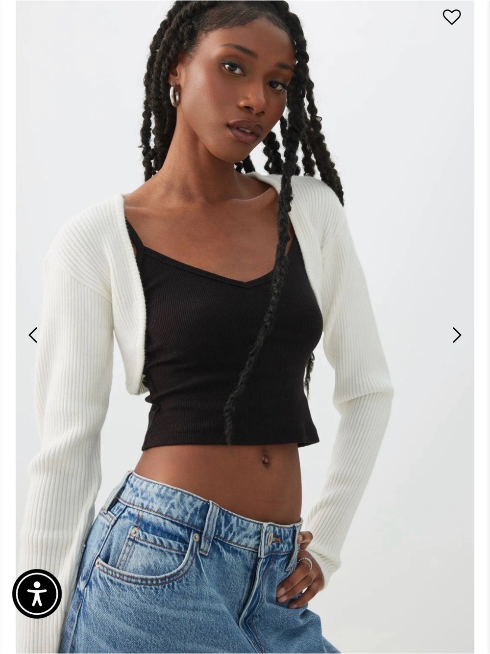 Ribbed Crop Bolero Shrug - White